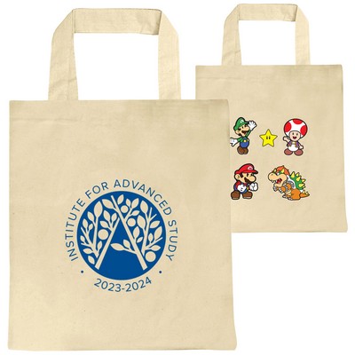 Natural color Cotton Canvas 15" handle shopping Carry bag (15" x 16")